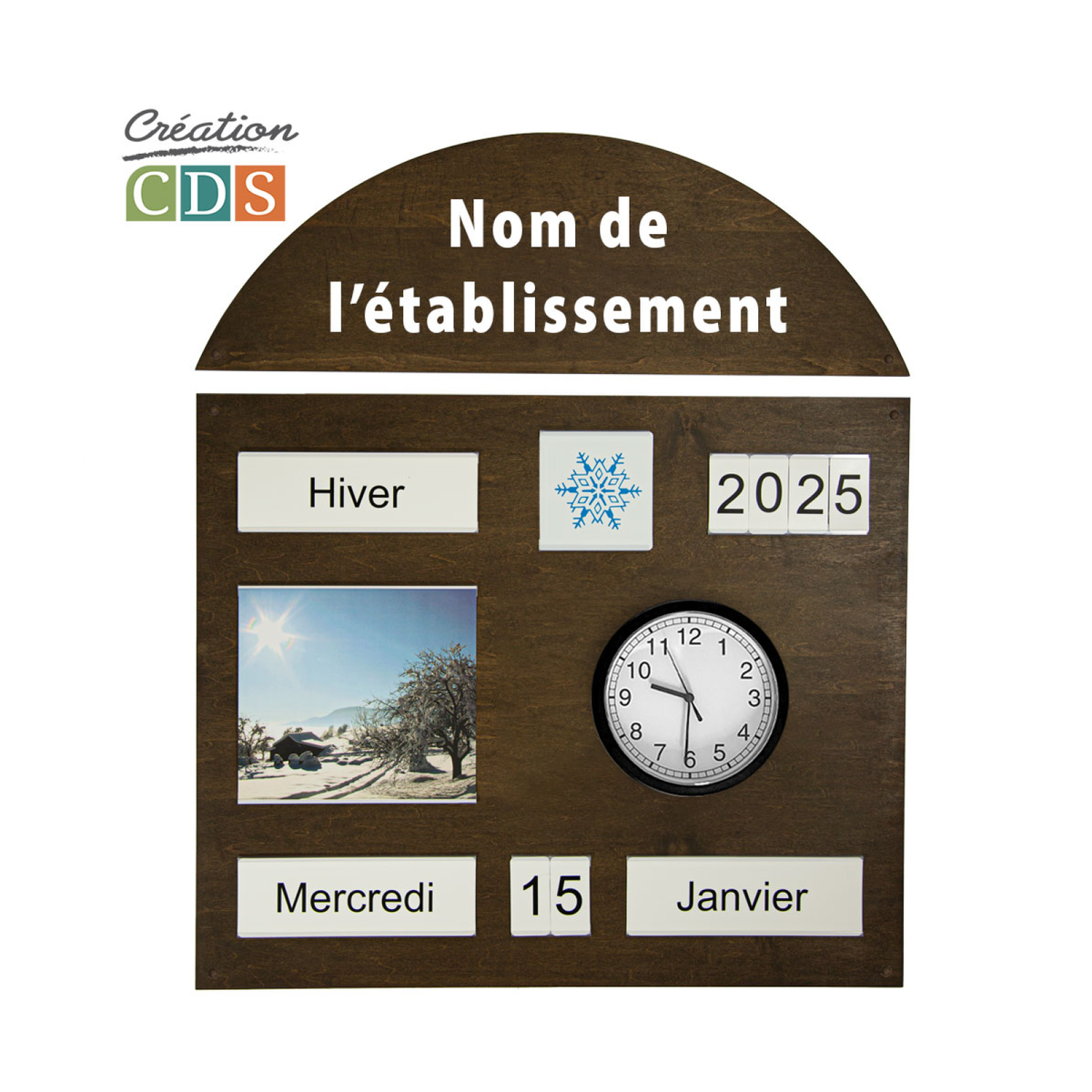 Tableau d'orientation avec horloge, vue 10