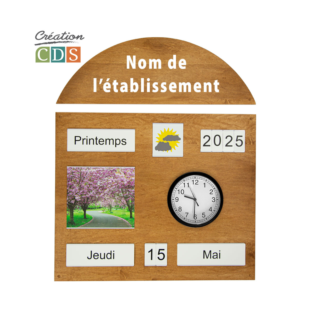 Tableau d'orientation avec horloge, vue 9
