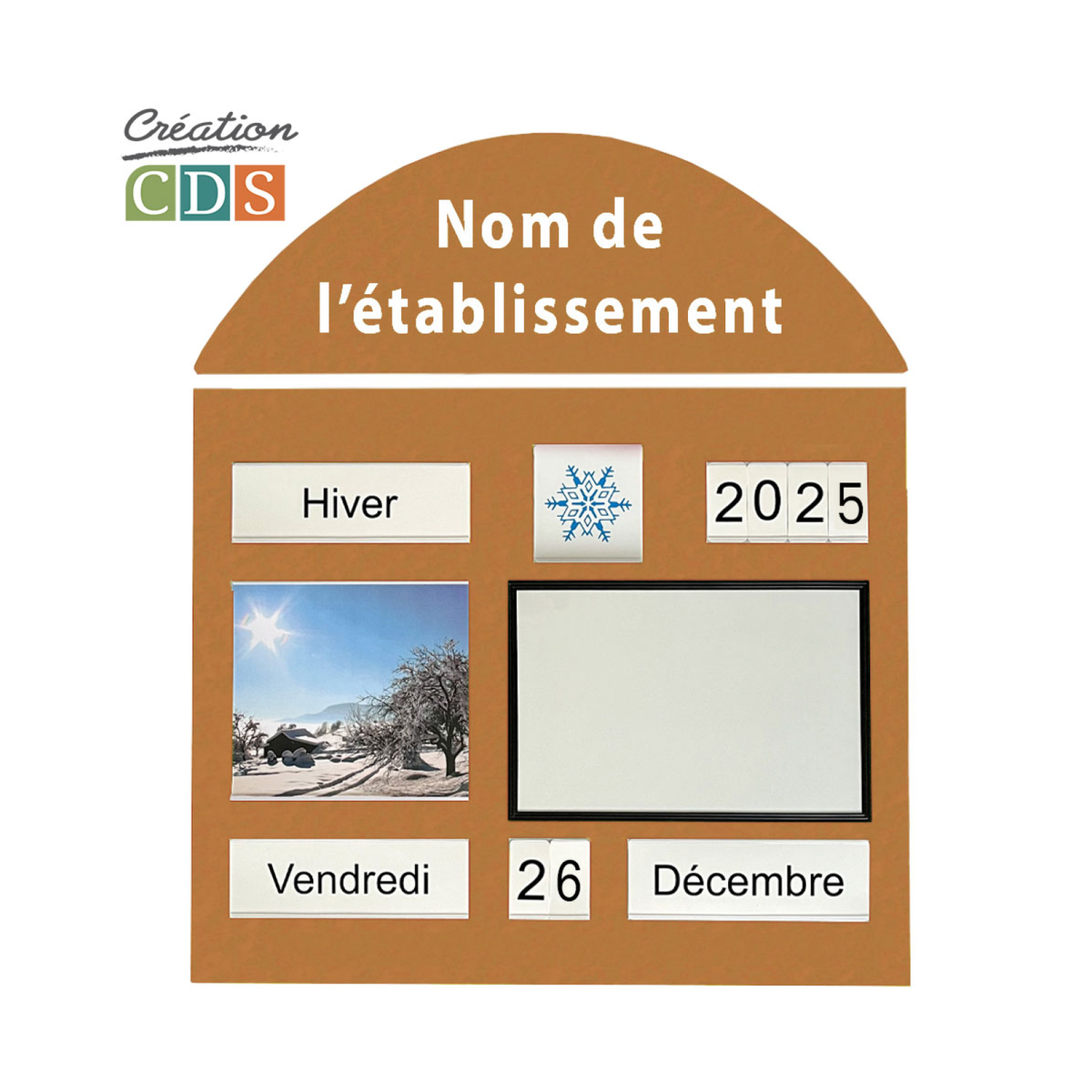 Tableau d'orientation avec tableau blanc, vue 3