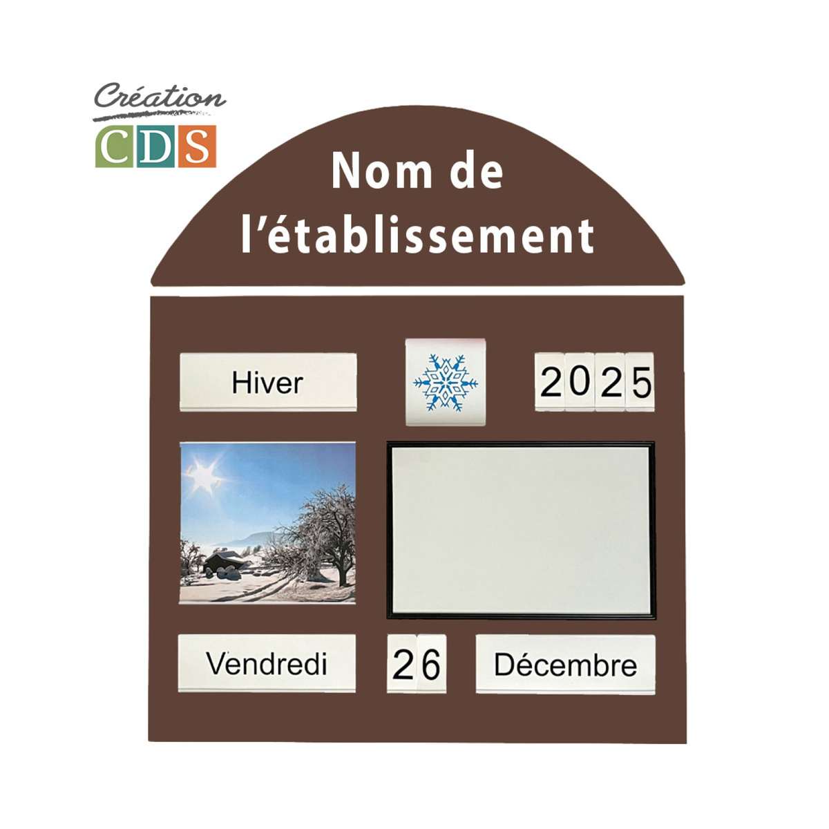 Tableau d'orientation avec tableau blanc, vue 4