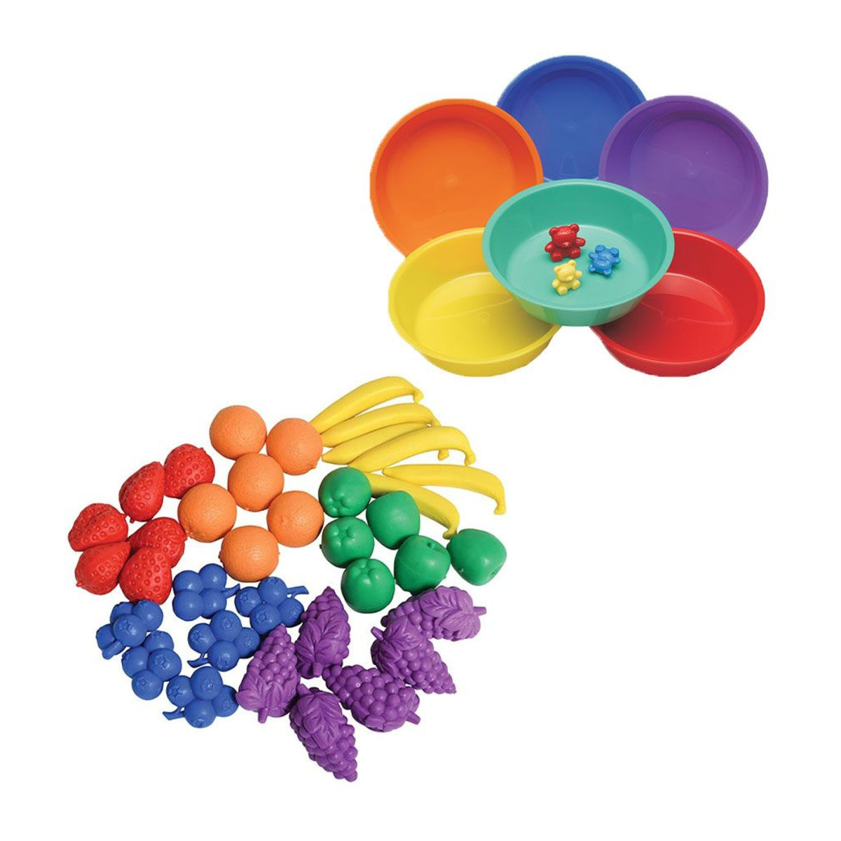 Ensemble bols et fruits à trier, EDXeducation