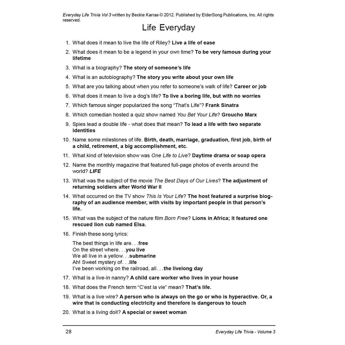 Everyday Life Trivia Volume 3, vue 3