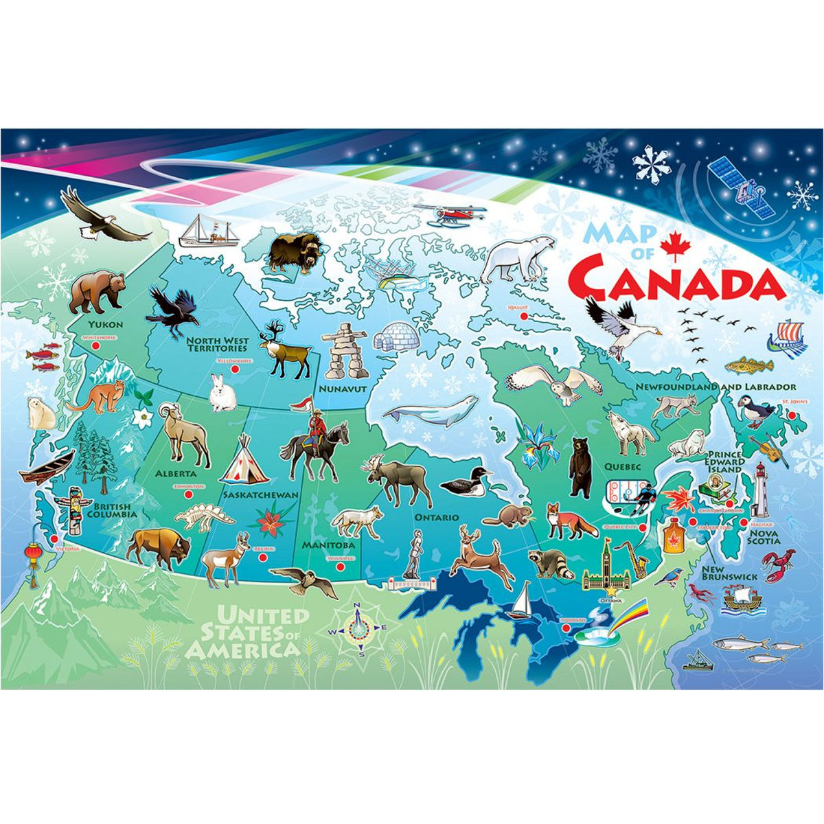 Casse-tête géant Carte du Canada, vue 2