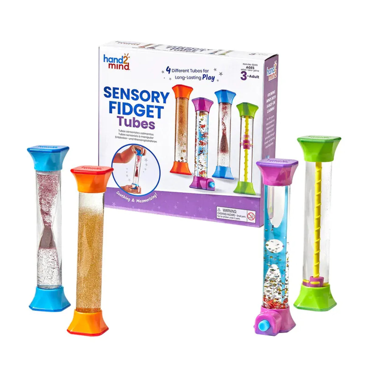 Ensemble de 4 tubes sensoriels à manipuler, Hand2Mind