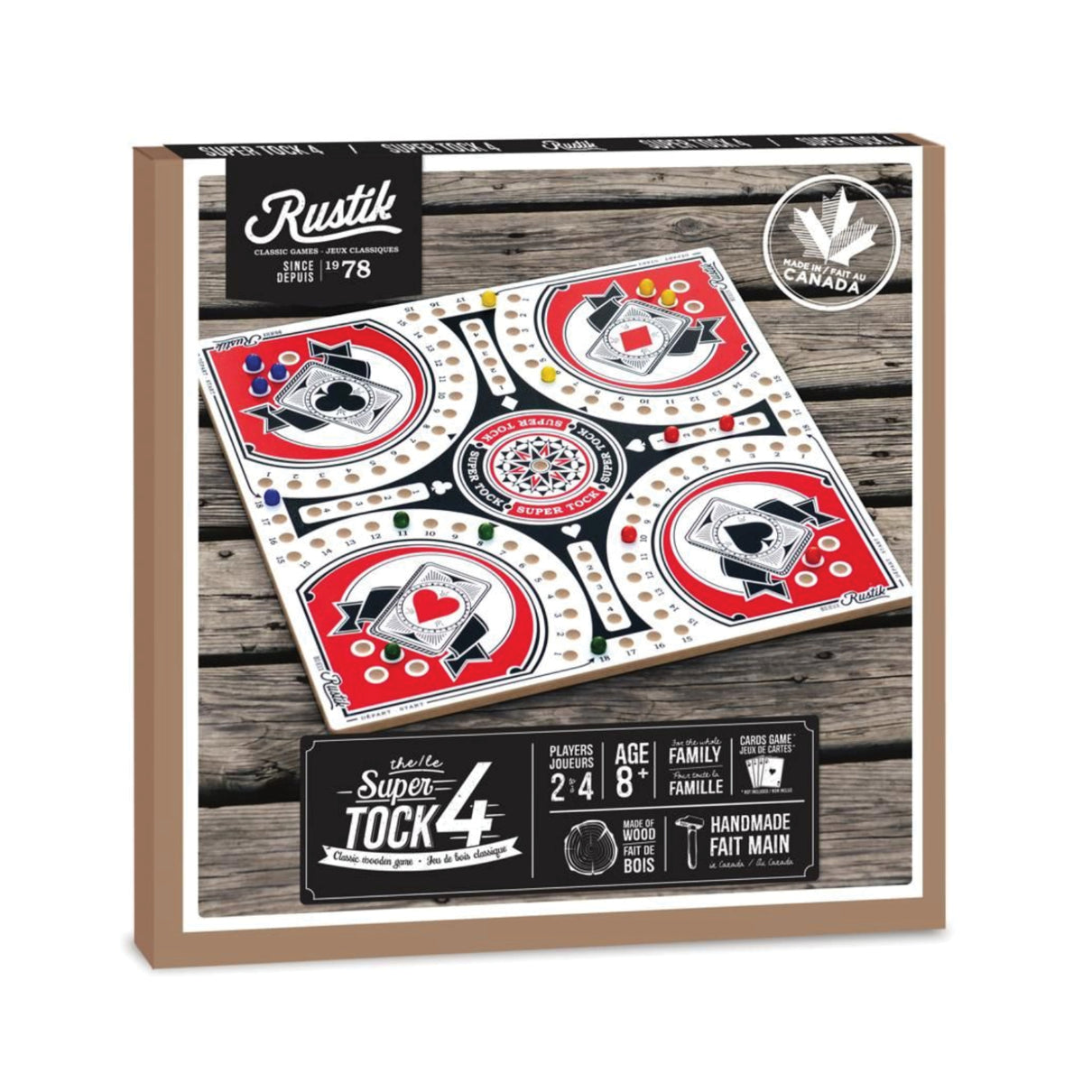 Jeu de plateau Super Tock en bois, Rustik