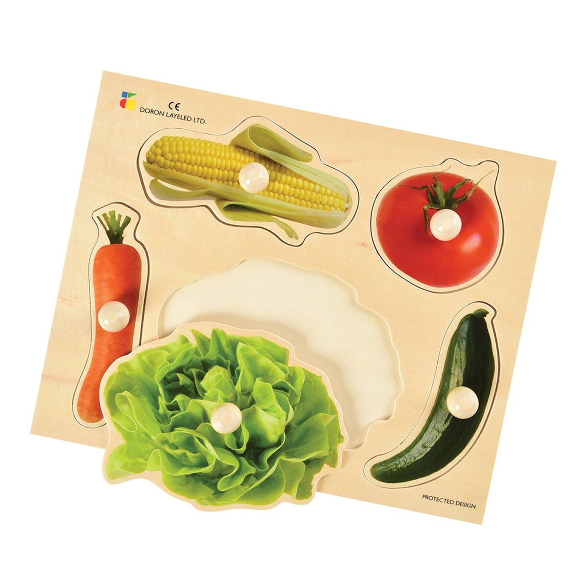 Casse-tête en bois à gros boutons Légumes, Doron Layeled
