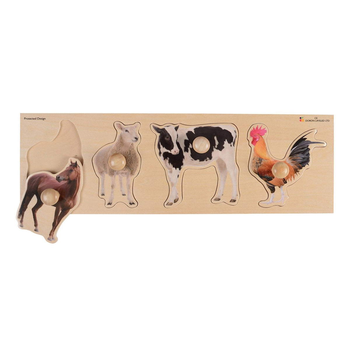 Casse-tête en bois à gros boutons Animaux de la ferme, Doron Layeled