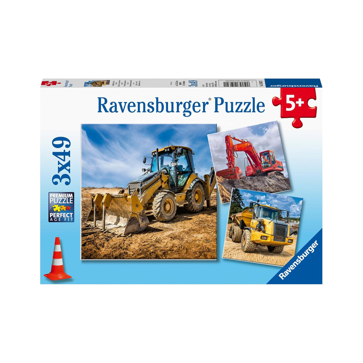 Casse-têtes Véhicules de chantier 3 x 49 morceaux, Ravensburger