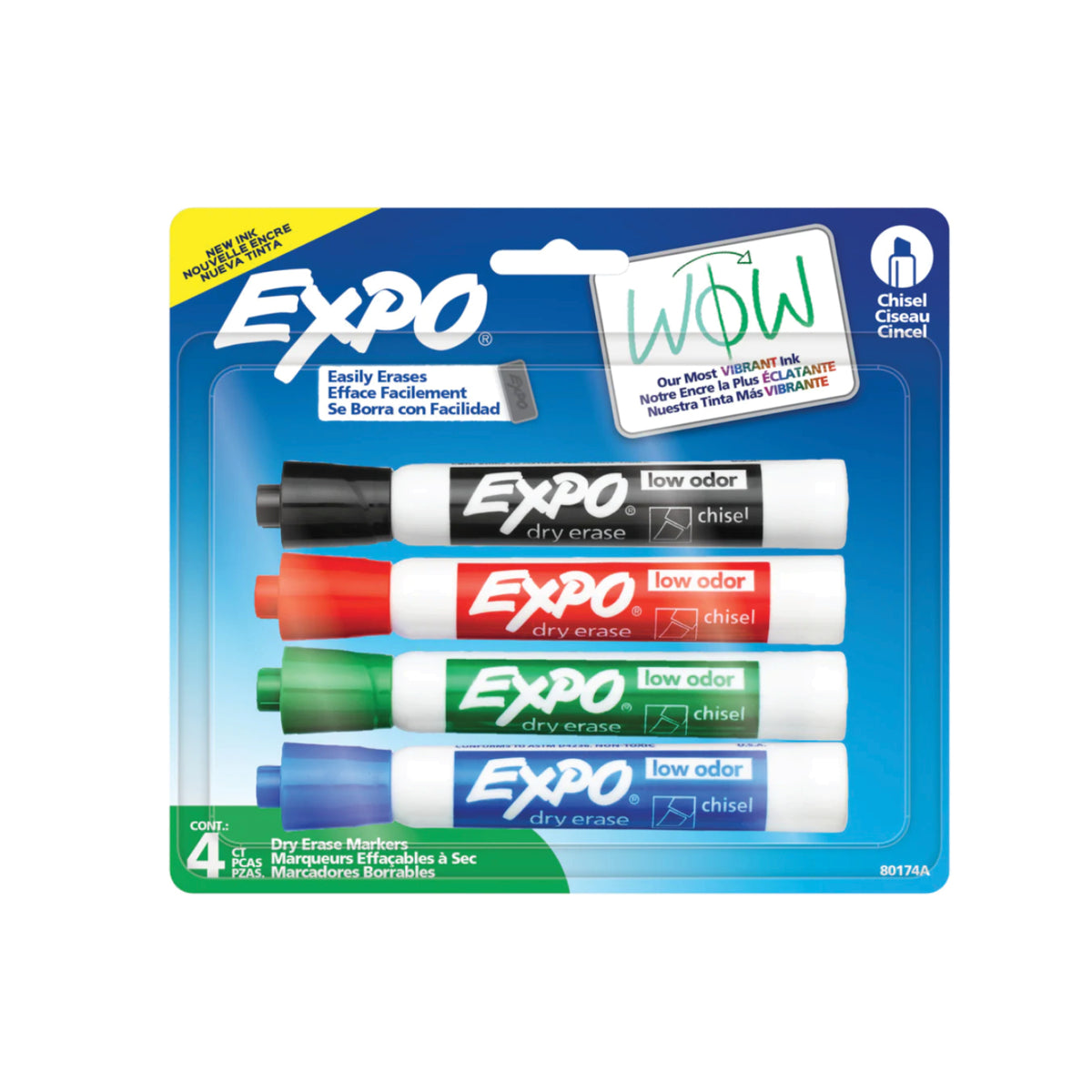 4 marqueurs effaçables à sec, Expo