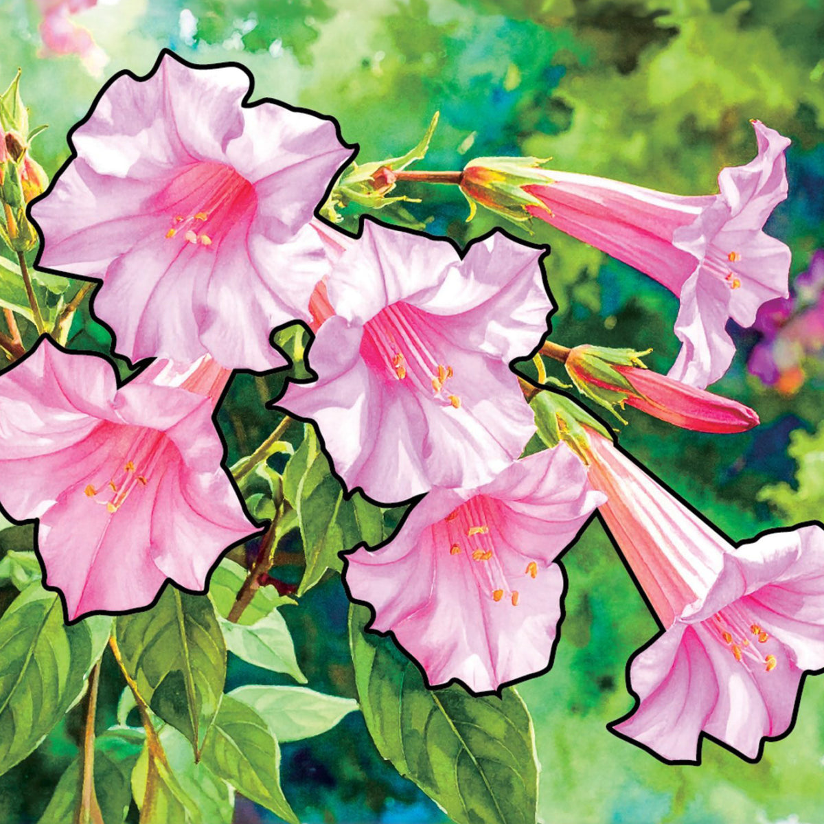 Peinture à l'eau Jardins fleuris, vue 5