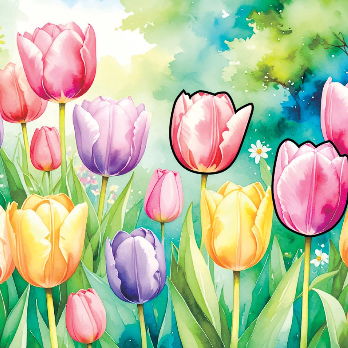 Peinture à l'eau Jardins fleuris, vue 7