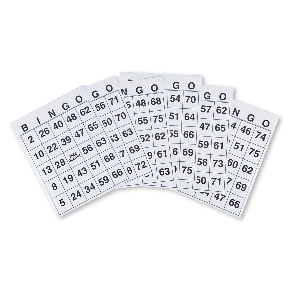 Cartes de bingo grand format (25)