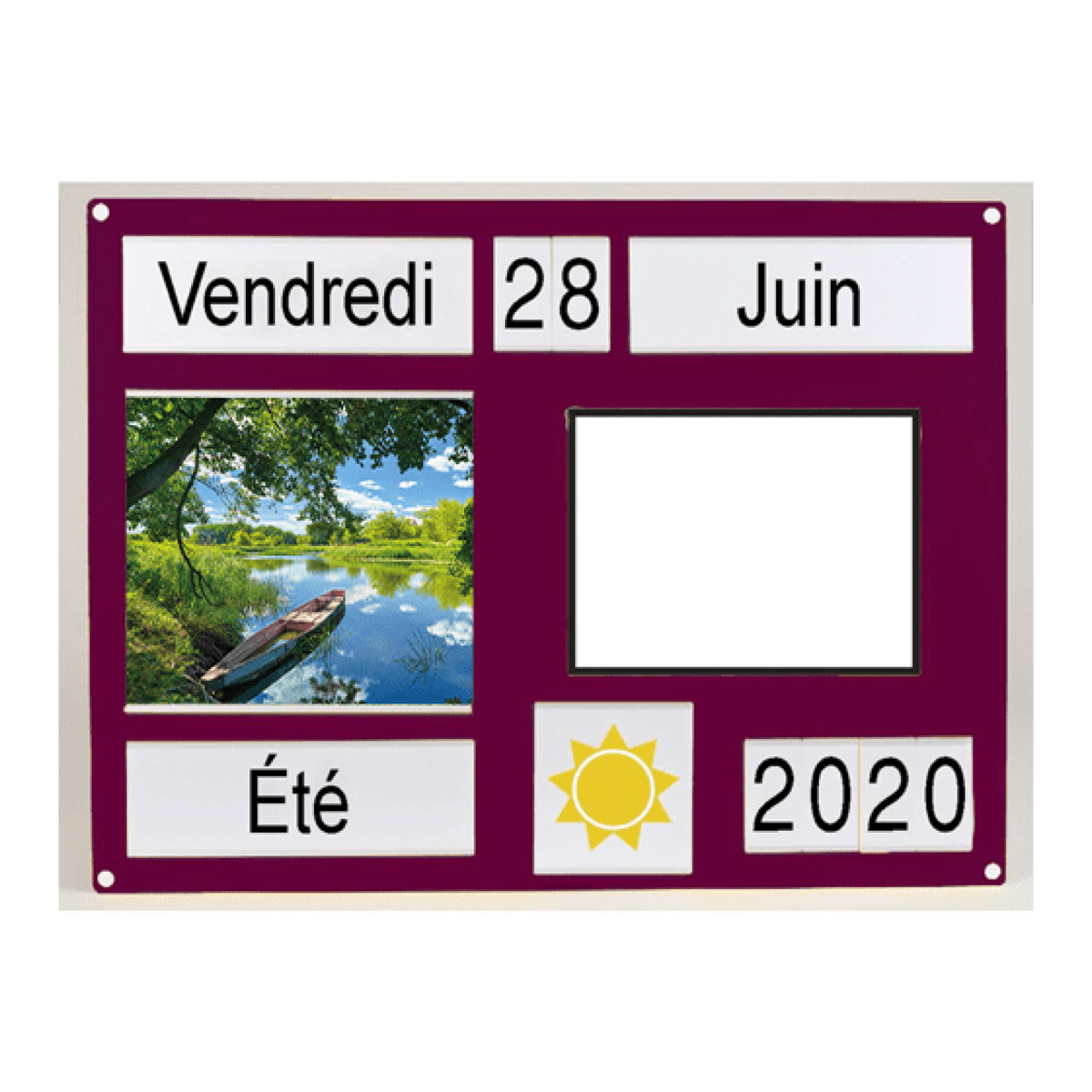 Tableau d'orientation économique avec tableau blanc, vue 2