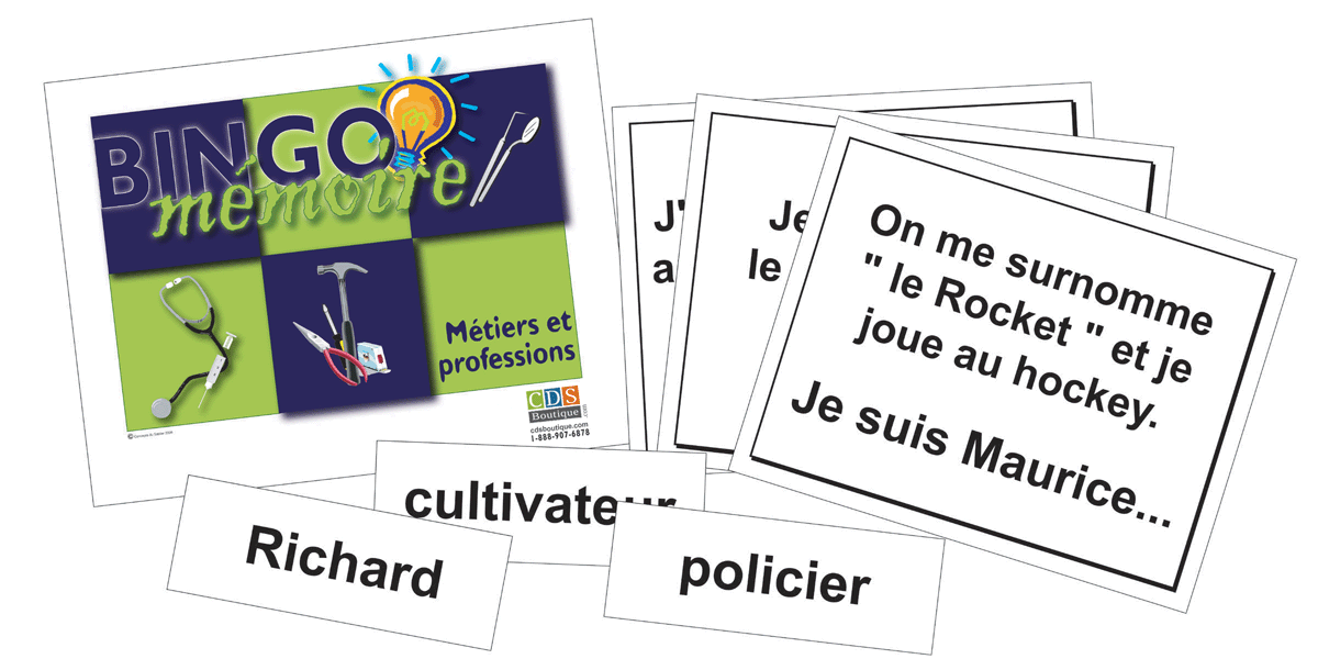 Bingo-Mémoire Métiers et professions
