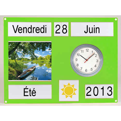 Tableau d'orientation économique avec horloge, vue 5