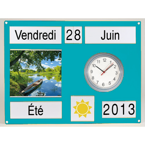 Tableau d'orientation économique avec horloge, vue 3